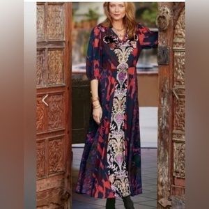 SOFT SURROUNDINGS Epiphany Maxi Dress Velvet  NWT SIZE 4